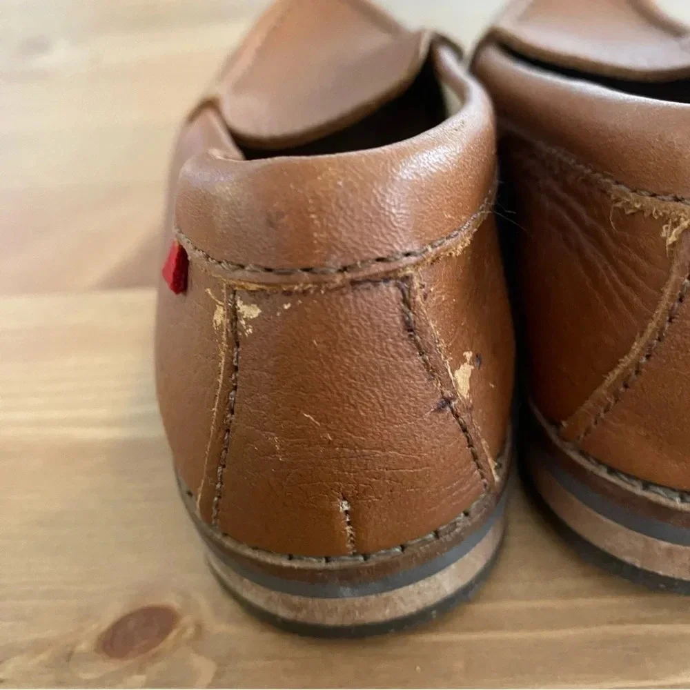Marc Joseph Kids Slip On Brown Leather Loafers Boat Shoes Sz 11.5 Wedding Preppy